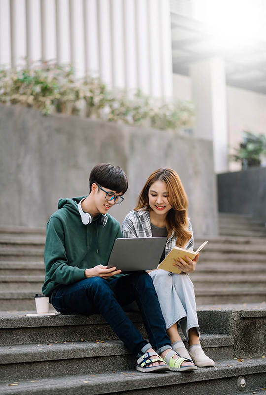 Students studying